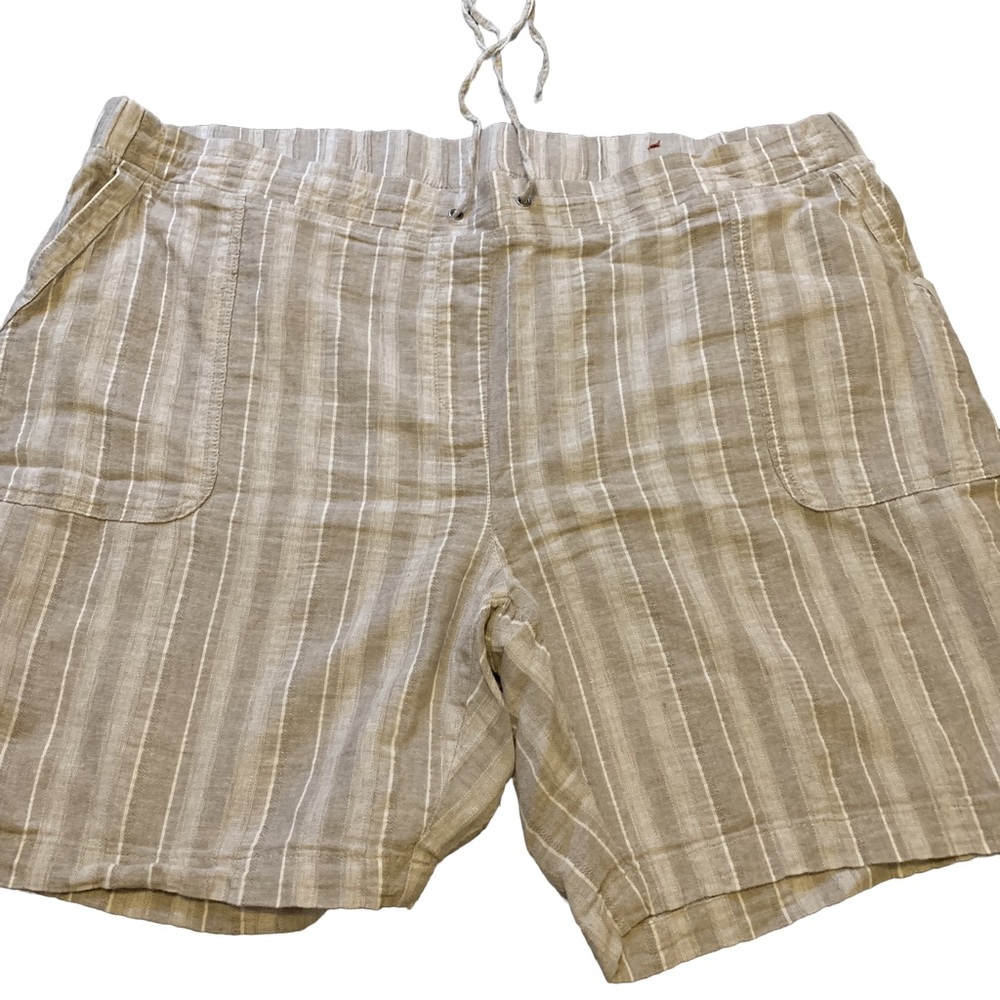 Talbots Women's Brown & Tan Striped High Waisted Shorts 24W